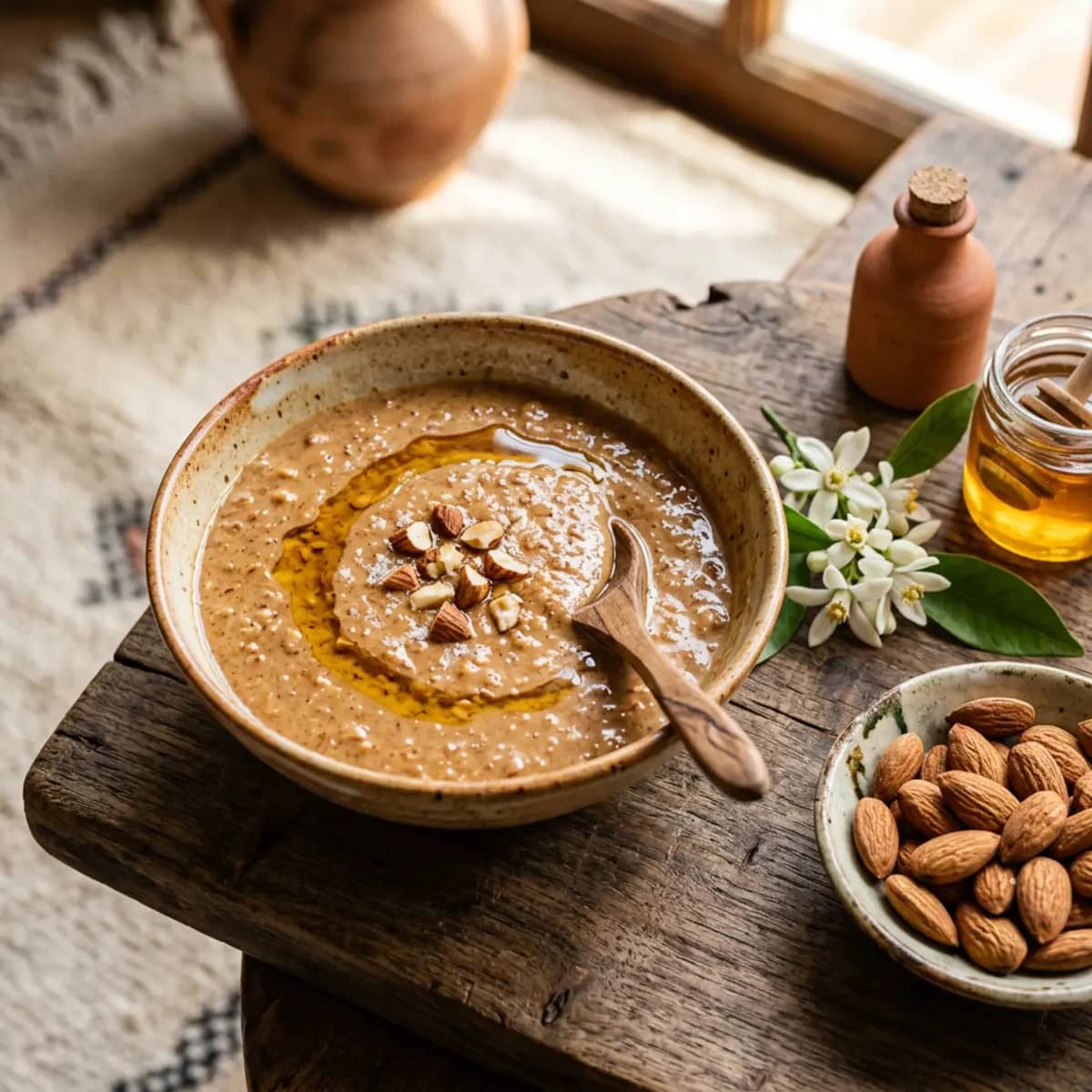 Bol d’amlou avec miel et amandes